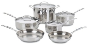 Cuisinart 77-10 Chef’s Classic Stainless 10-Piece Cookware Set 